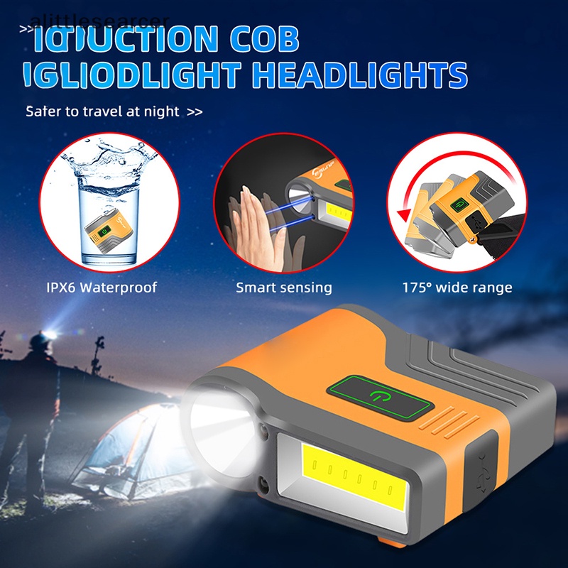 Đèn Led COB Cảm Ứng Ánh Sáng Ban Đêm Gắn Mũ Lưỡi Trai Cho Hoạt Động Câu Cá