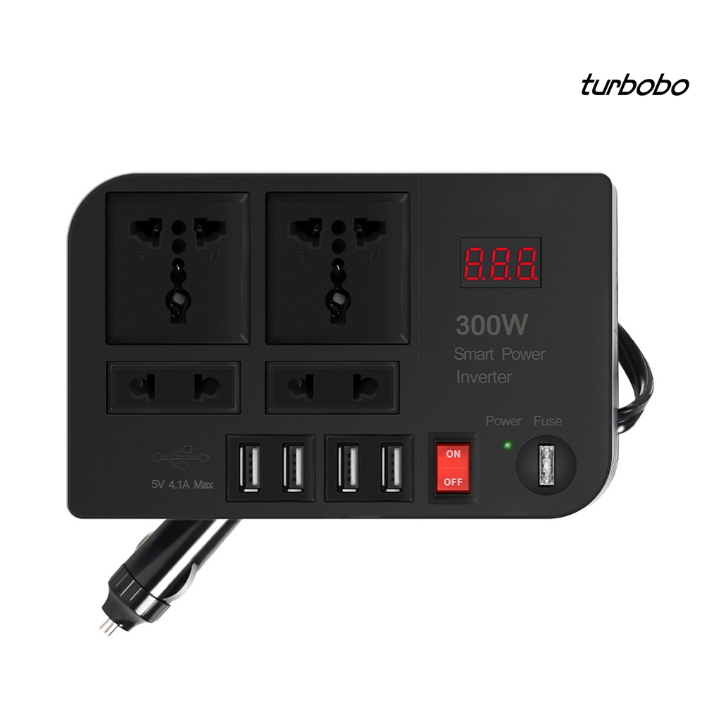 Bộ Chuyển Đổi Nguồn Điện 300W 4 Cổng USB DC 12V Sang AC 220V