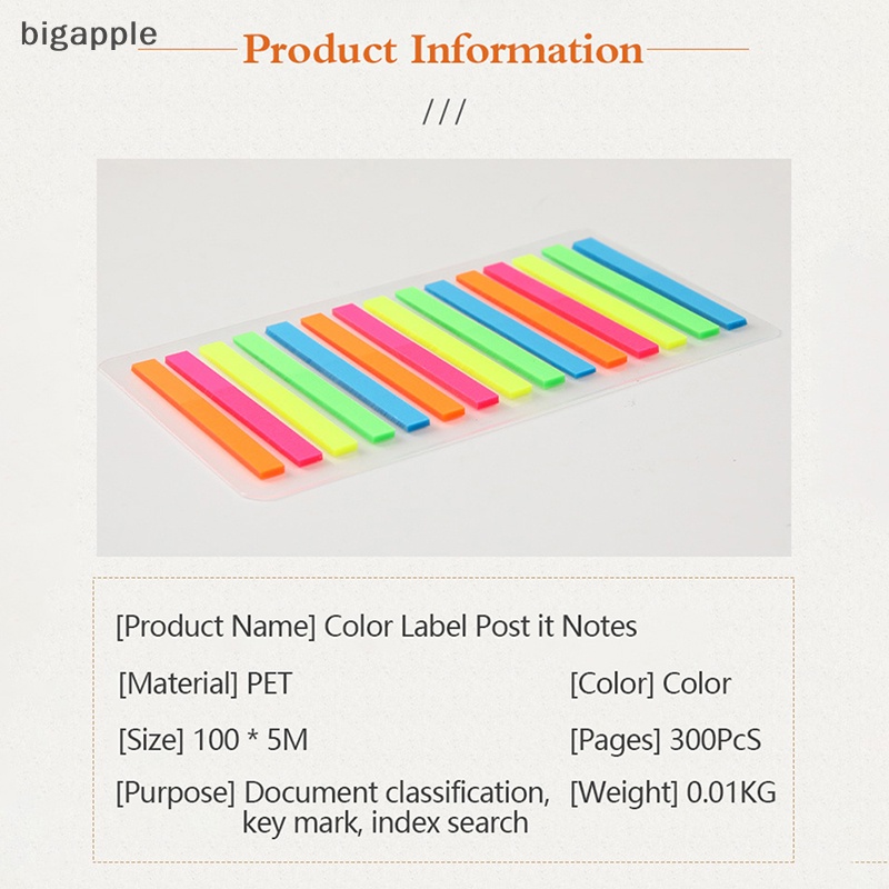 Bộ 300 Miếng Dán Ghi Chú Họa Tiết Lá Cờ Màu Dạ Quang Siêu Mỏng Tiện Dụng Cho Văn Phòng / Trường Học