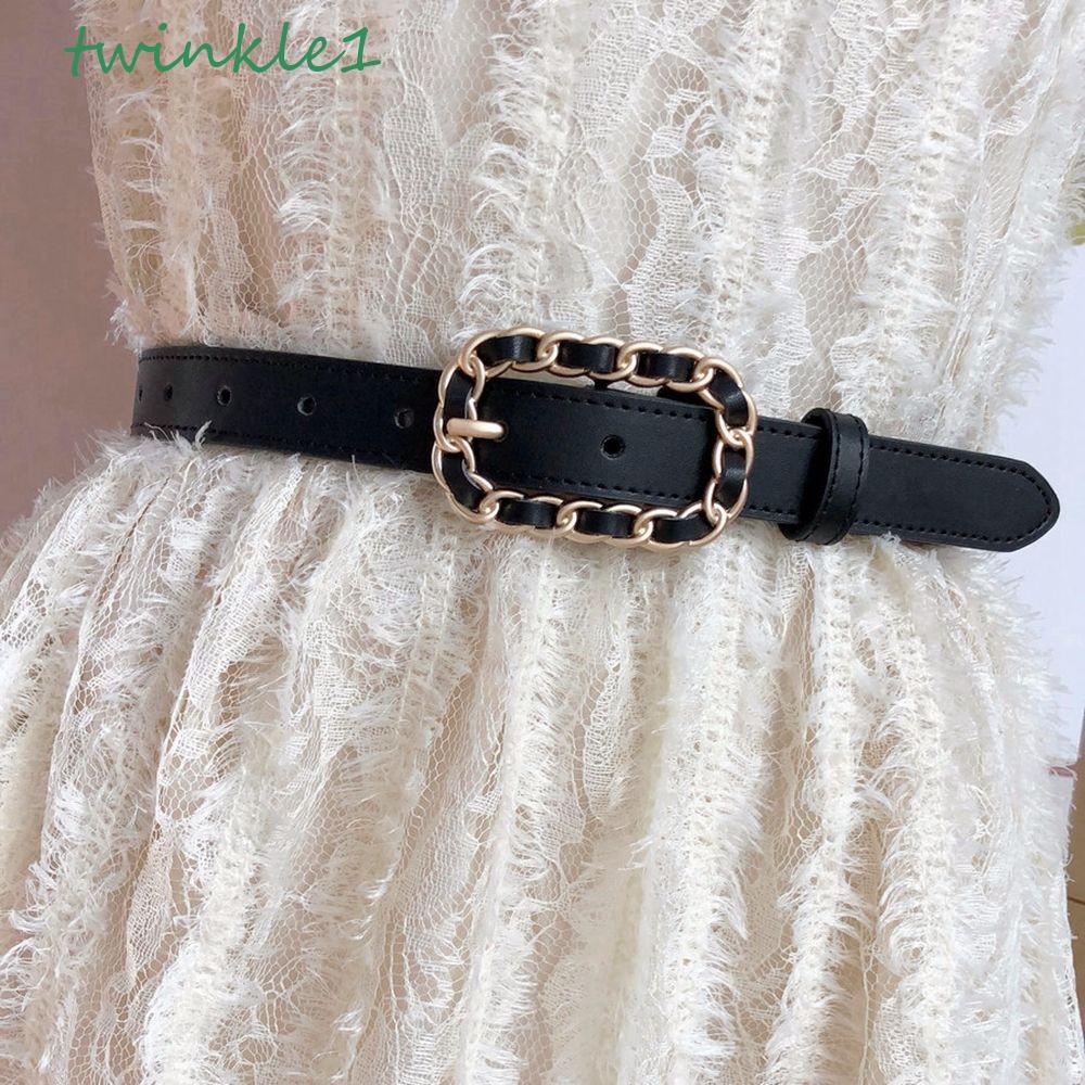 Thắt Lưng Da PU Khóa Hợp Kim Hình Oval Thời Trang Cho Nữ