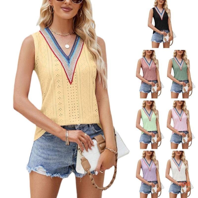 Xiangbao Áo Thun Không Tay Thời Trang Mùa Hè Giản Dị Dành Cho Nữ