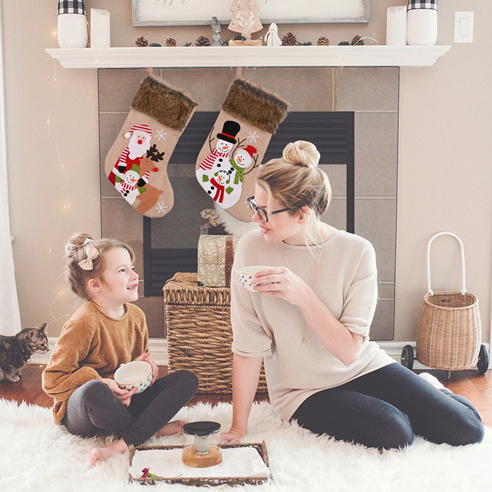 =Christmas=Santa Christmas Stocking Drawstring Decorations Gift Socks For Christmas