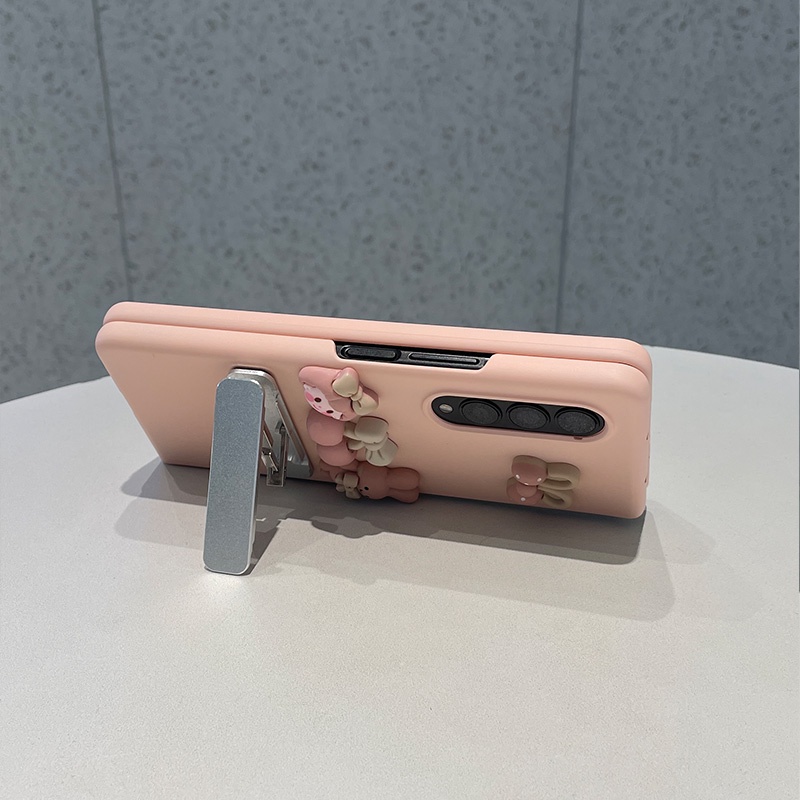 Bao Da Điện Thoại Mặt Nhám Kèm Giá Đỡ Họa Tiết Hoạt Hình Dễ Thương Dành Cho samsung galaxy z fold 5 4 3 2 5g Ốp