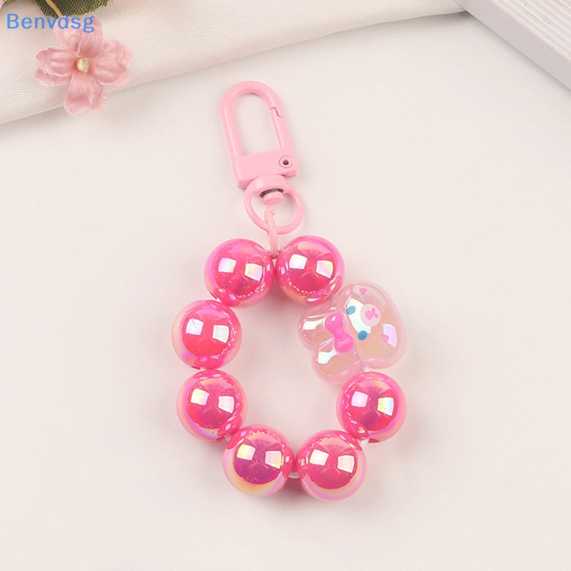 Benvdsg > Móc Chìa Khóa Xỏ Hạt Màu Trơn Hình Thỏ Gấu Hoạt Hình Dễ Thương Trang Trí Túi Xách