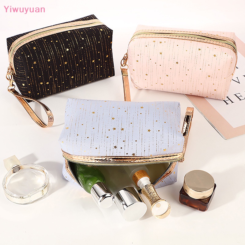 < Yiwuyuan > Túi Đựng Mỹ Phẩm / Đồ Trang Điểm Họa Tiết Ngôi Sao Lấp Lánh Mới Cho Nữ