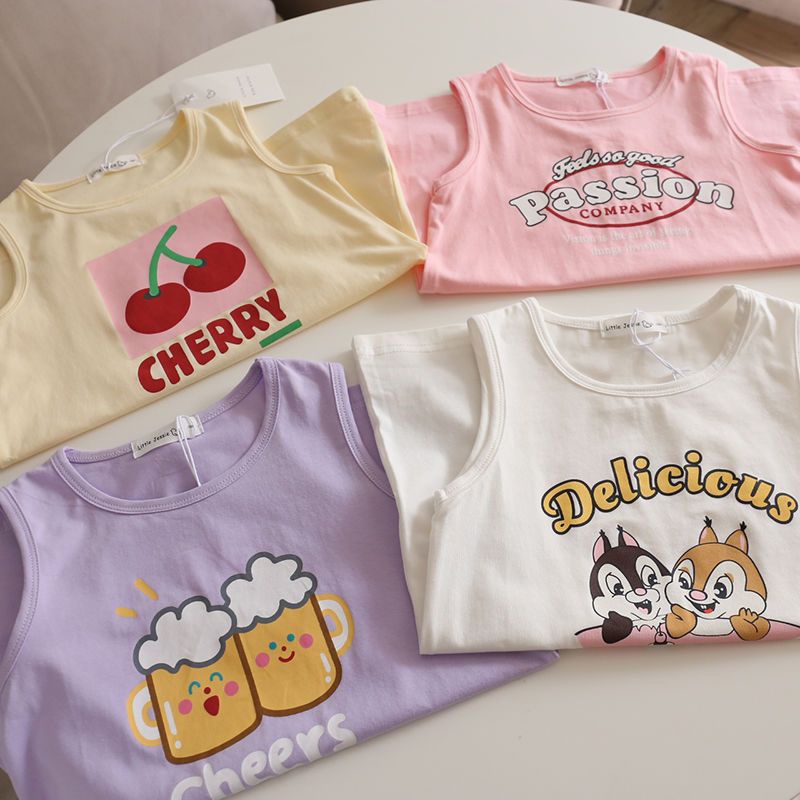 Milo Đầm Thun cotton Dáng Chữ A In Họa Tiết Hoạt Hình Phong Cách Hàn Quốc Thời Trang Mùa Hè Cho Bé Gái