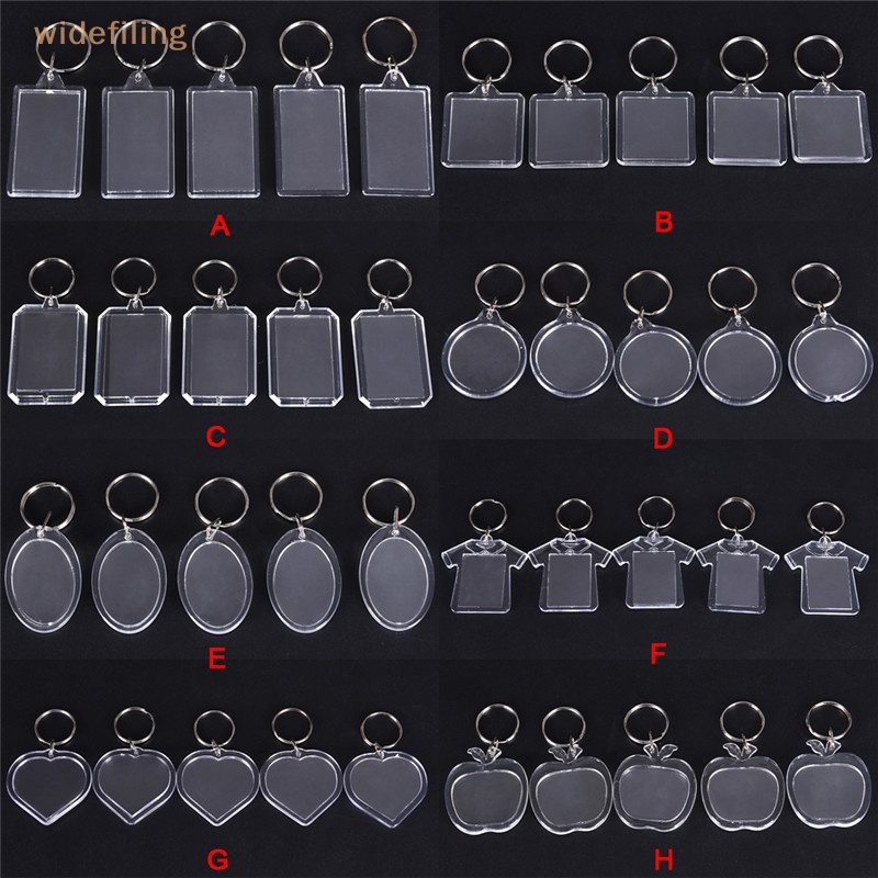 Set 5 Móc Khóa Khung Ảnh Trong Suốt DIY Độc Đáo