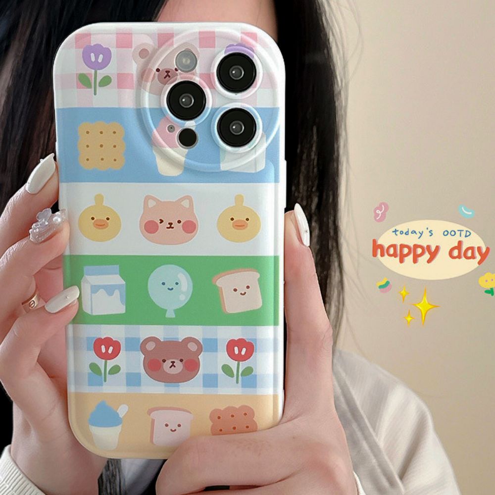 Ốp Điện Thoại TPU Mềm Chống Sốc In Hình Thú Hoạt Hình Dễ Thương Cho IPhone 11 14 13 12 Pro Max