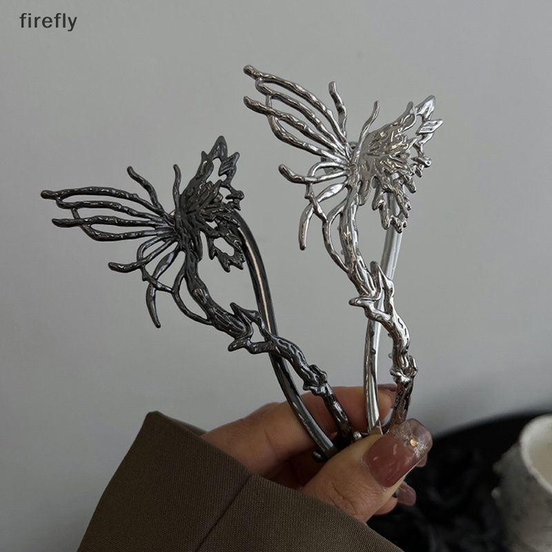 [firefly] Kẹp Tóc Dạng Xoắn Ốc Hình Bướm Bằng Hợp Kim Thanh Lịch Cho Nữ