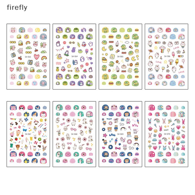 Miếng Dán Trang Trí Móng Tay Hình Động Vật Hoạt Hình 3D Dễ Thương Dành Cho Trẻ Em