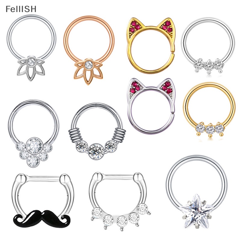 Khuyên Xỏ Mũi Bằng Thép Không Gỉ 439br Đính Kim Cương Giả