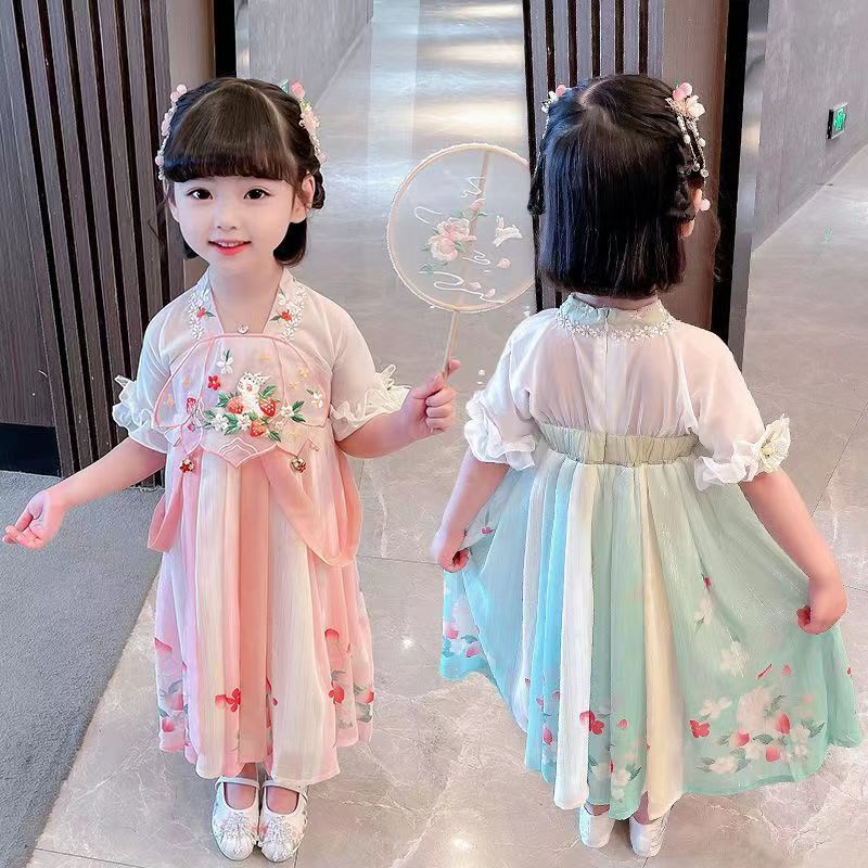 Đầm Công Chúa Trung Hoa In Họa Tiết Thỏ Dễ Thương Thời Trang Mùa Hè 2023 Cho Bé Gái