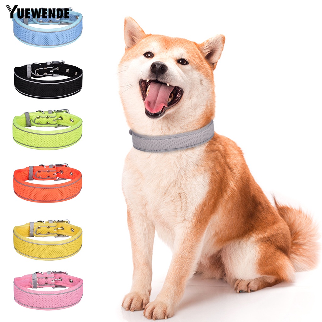 Vòng Cổ Họa Tiết Kẻ Sọc Phản Quang Thoáng Khí Chống Loáng Thời Trang Cho Cún Vừa Và Lớn YQ.E