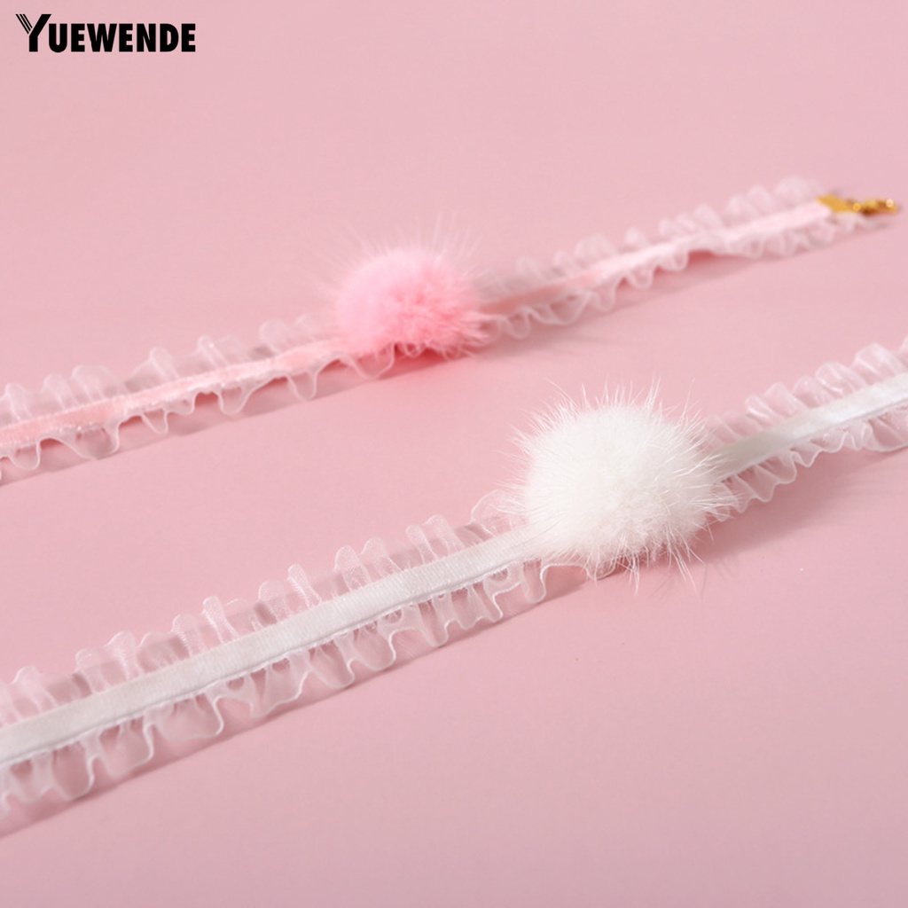 Yq.e Vòng Cổ Phối Lông Nhung Co Giãn Tốt Trang Trí Vòng Cổ Cho Mèo Cưng