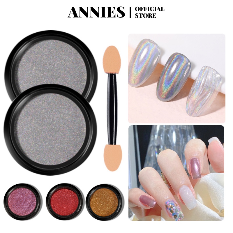 ANNIES Bột Tráng Gương Trang Trí Móng Tay Thần Kỳ Màu Vàng / Bạc Sâm Panh Đẹp Mắt