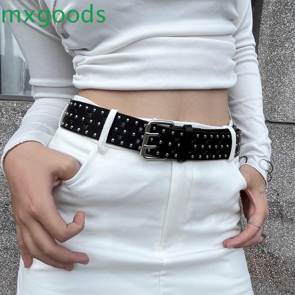 Thắt Lưng Da PU Khóa Kim Loại Hình Ngôi Sao Phối Lỗ Thời Trang Cho Nam Và Nữ