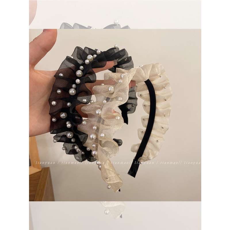 Băng Đô Cài Tóc Đính Ngọc Trai Cao Cấp Phong Cách Mới 2023