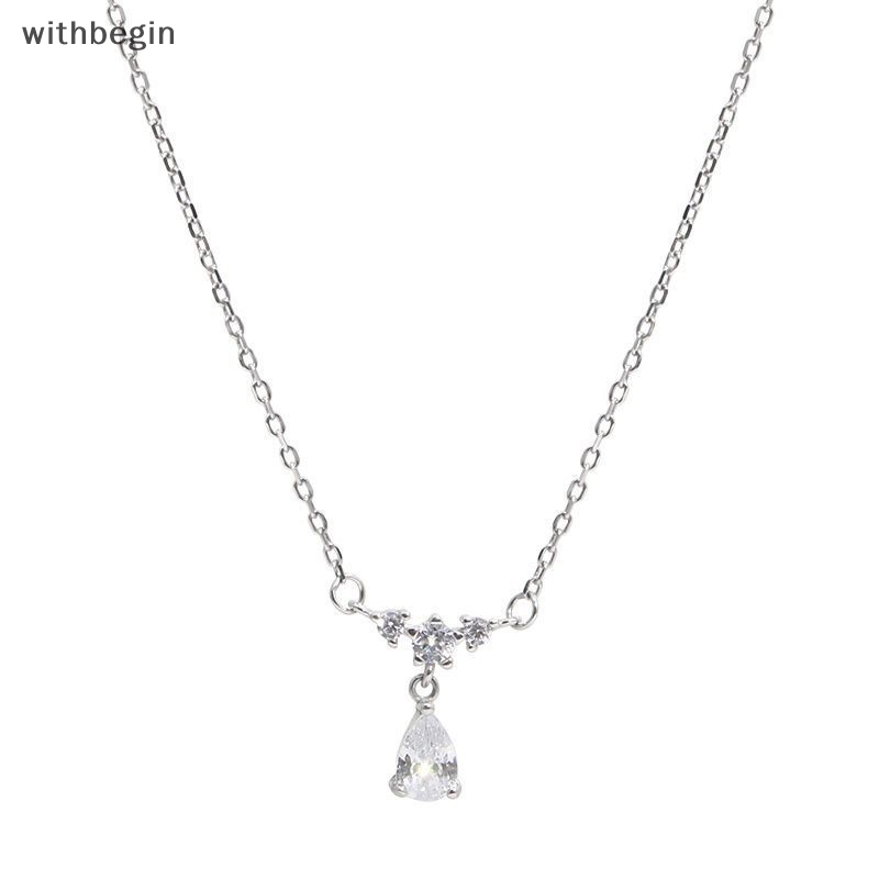 Vòng cổ Đính Đá Hình Giọt Nước Nhỏ Đơn Giản Thời Trang Cho Nữ