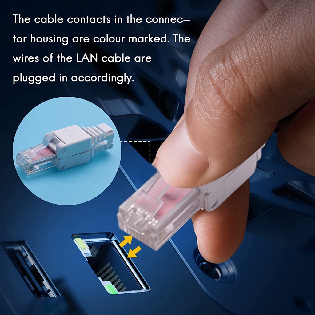 1 Đầu Nối Dây Cáp Mạng Internet RJ45 Cho UTP CAT6A / CAT6 / CAT5E / RJ 45 23awg-26awg