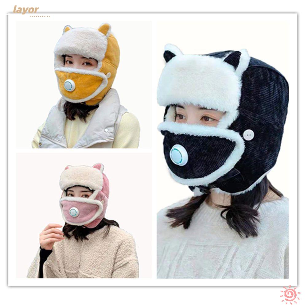 Lay Feng Mũ Nhung Lông Bảo Vệ Tai Ngoài Trời Mùa Thu Đông