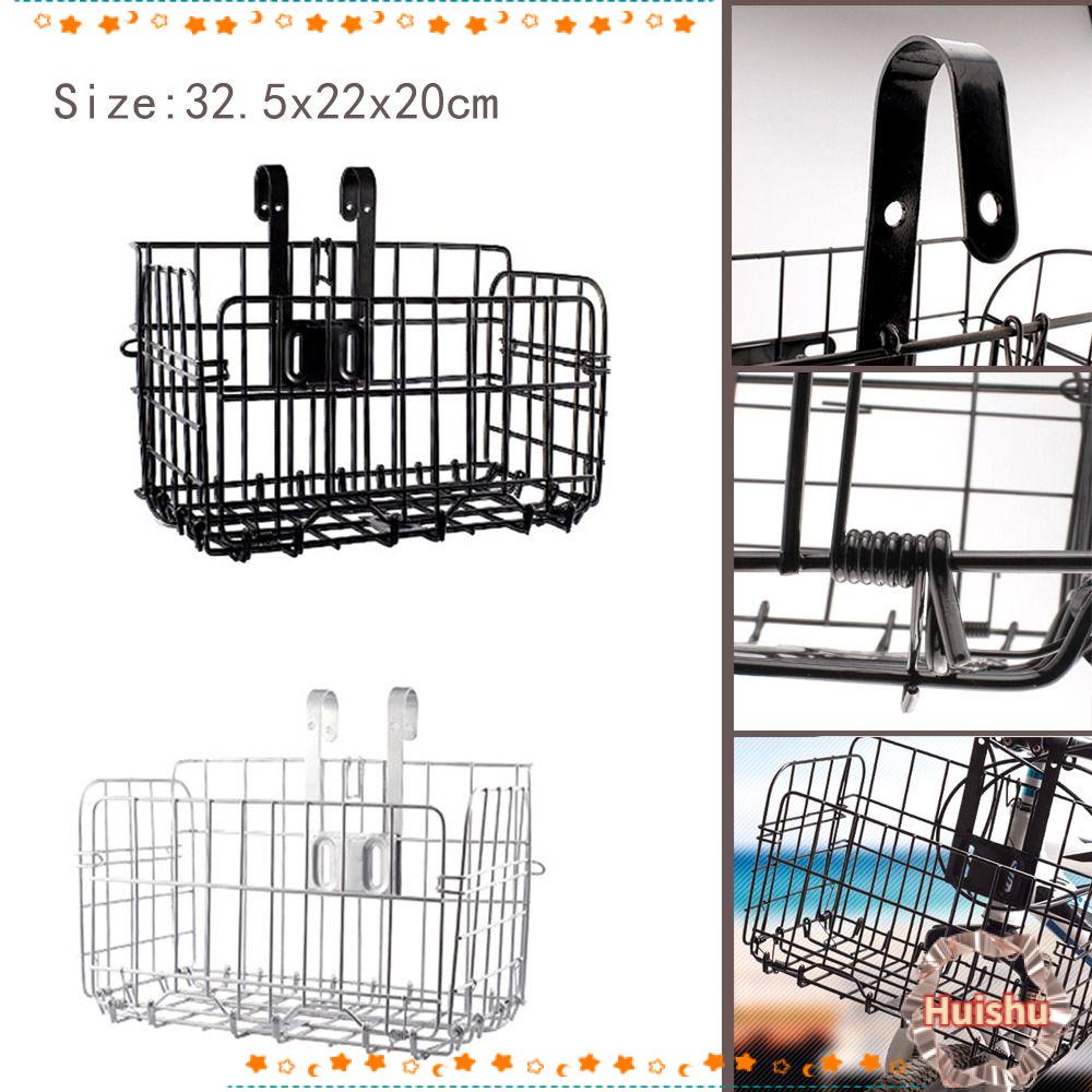 Giỏ Lưới Kim Loại Gắn Phía Trước Xe Đạp Có Thể Gấp Gọn Tiện Dụng