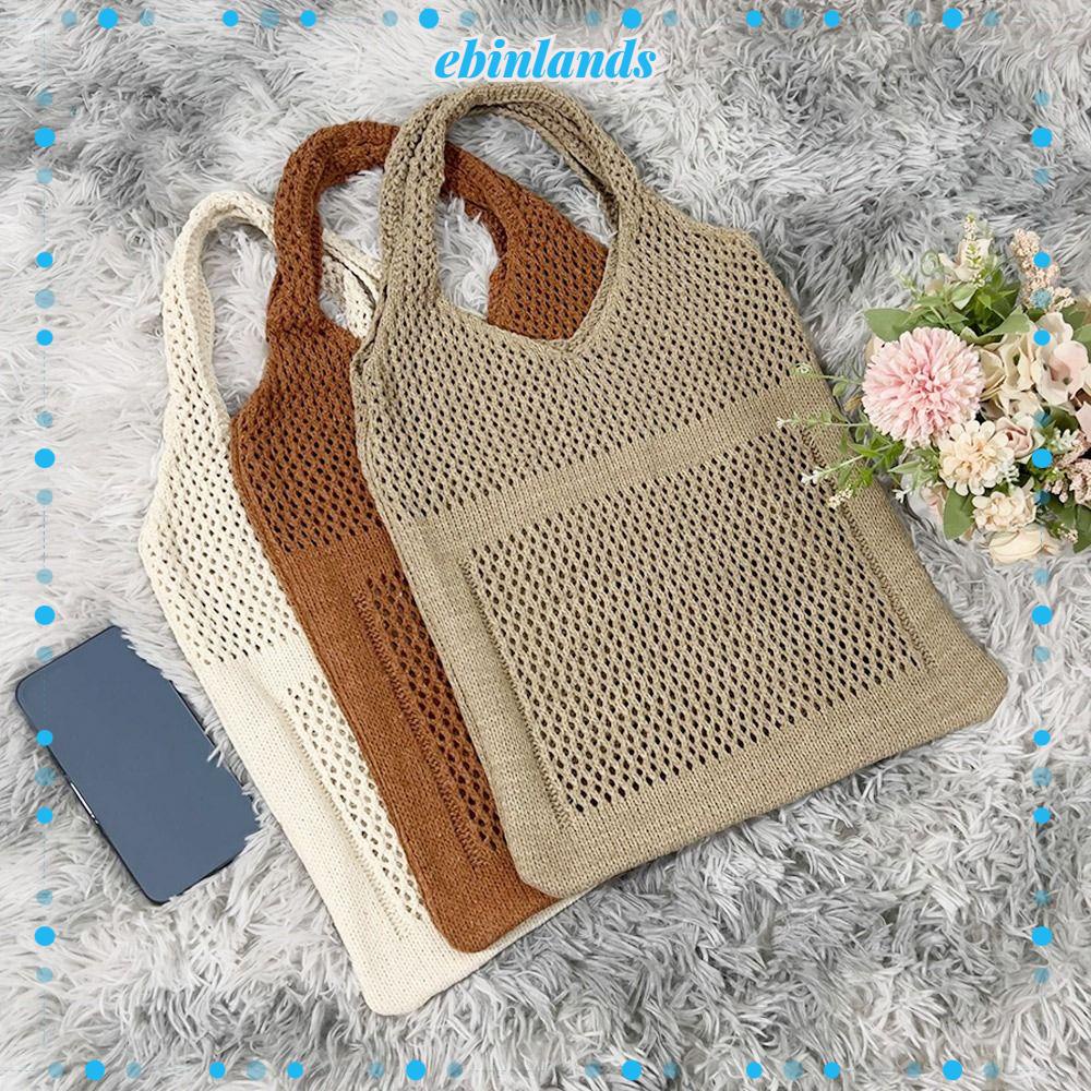 Túi Tote Dệt Kim Sức Chứa Lớn Phong Cách Châu Âu Cho Nữ