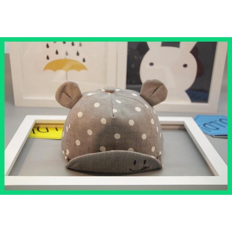 Mũ Lưỡi Trai Mềm Mại Họa Tiết Chấm Bi / Mặt Cười Xinh Xắn Cho Bé