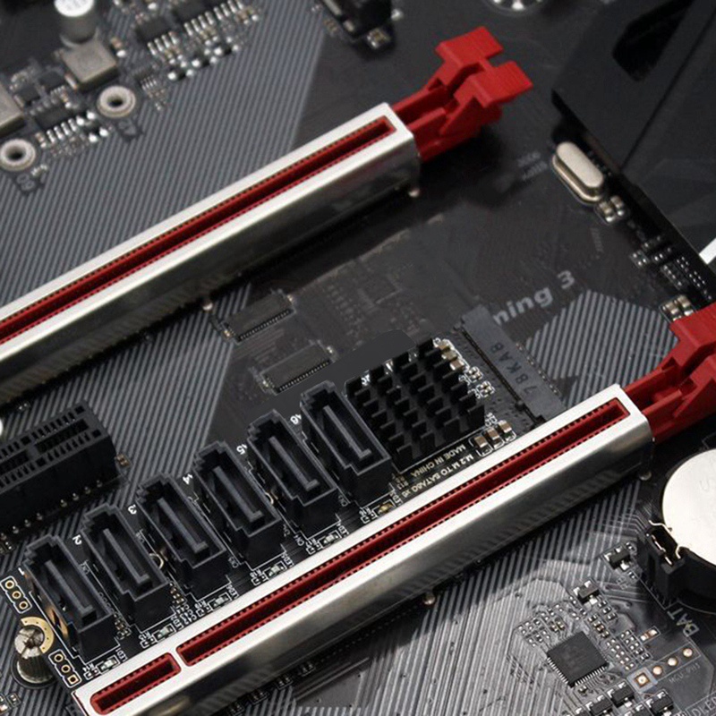 Card ChuyểN ĐổI M2 Sang 6 CổNg SATA Sang NVME M.2 Key M 6Gbps SSD Sang SATA3.0 Cho MáY TíNh