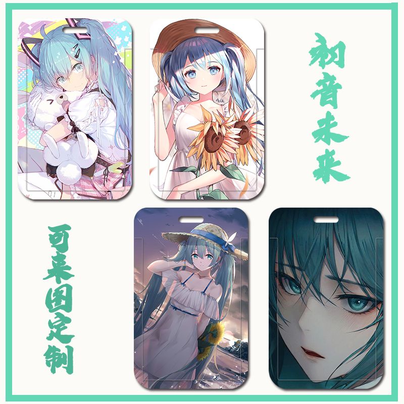 Vỏ Bọc Thẻ ID / Thẻ Ngân Hàng / Xe Bus Họa Tiết Hoạt Hình Hatsune Miku DIY