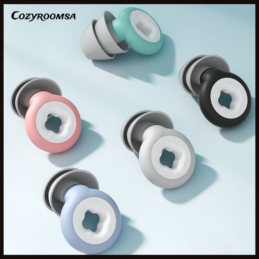 Nút Bịt Tai 2 Lớp Bằng Silicone Chống Ồn Tiện Dụng Mang Theo Du Lịch