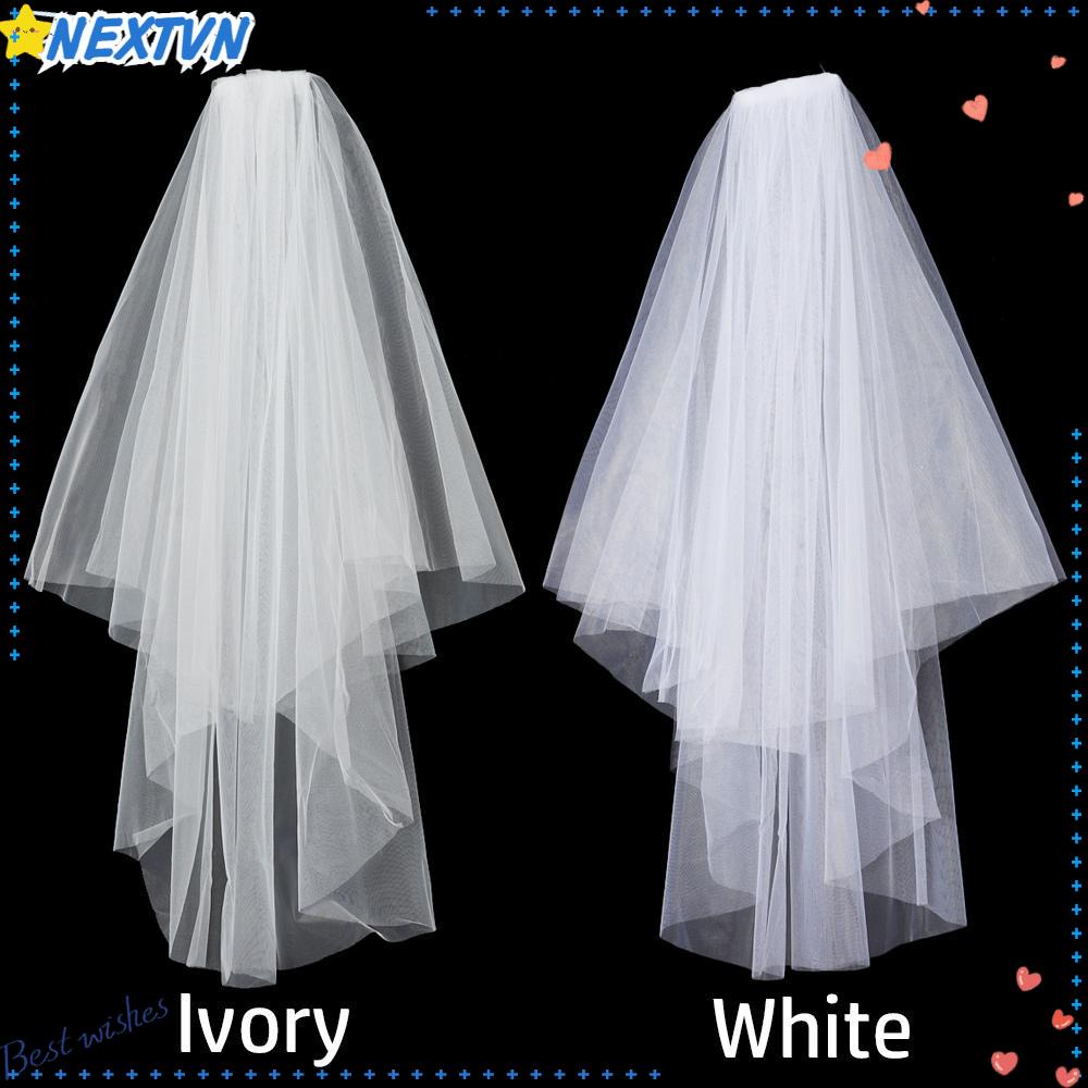 Mạng Che Mặt Ngắn Hai Lớp Kèm Lược Cho Cô Dâu Chụp Ảnh Cưới