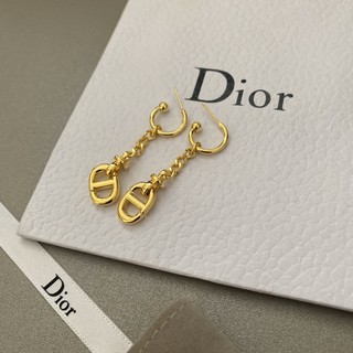 Bông tai dior bằng thép titan in chữ thời trang sang trọng cho nữ