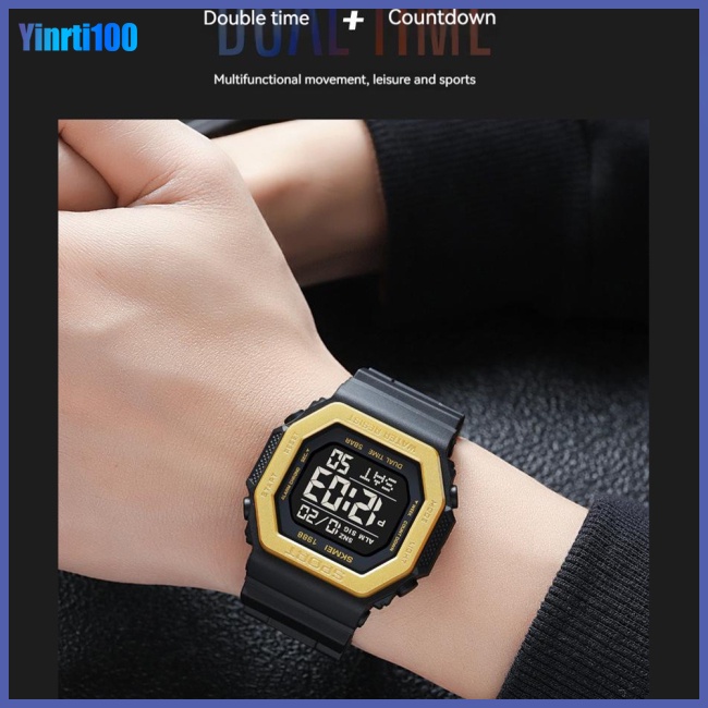 Đồng Hồ Điện Tử Thông Minh Skmei Mặt Vuông Chống Nước Đa Năng Cho Nam