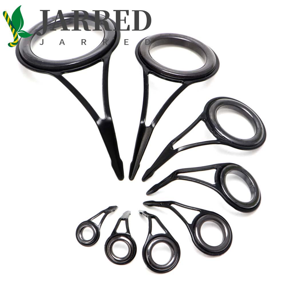 Vòng khuyên dẫn cần câu cá bằng thép không gỉ màu đen 8 kích thước tùy chọn