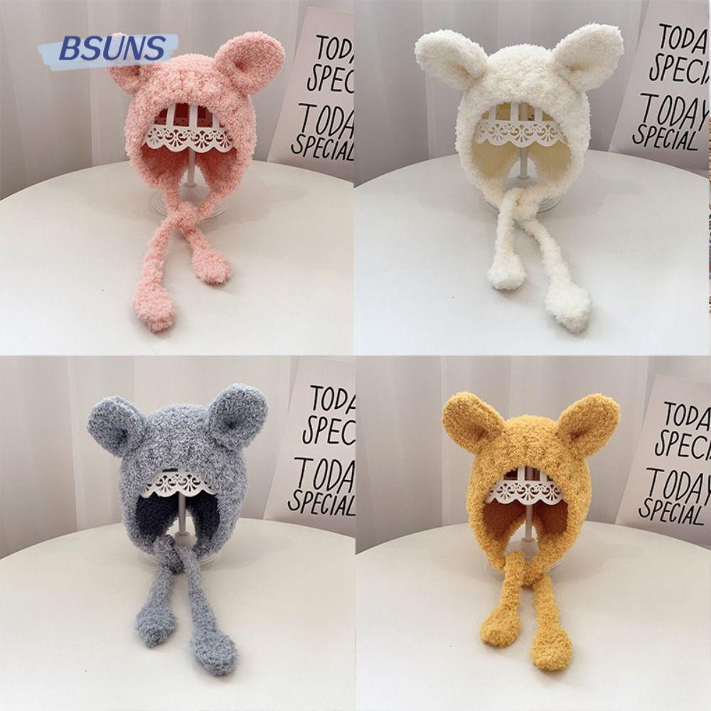 Mũ Tai Gấu Mềm Mại Bảo Vệ Tai Thời Trang Mùa Đông Cho Bé