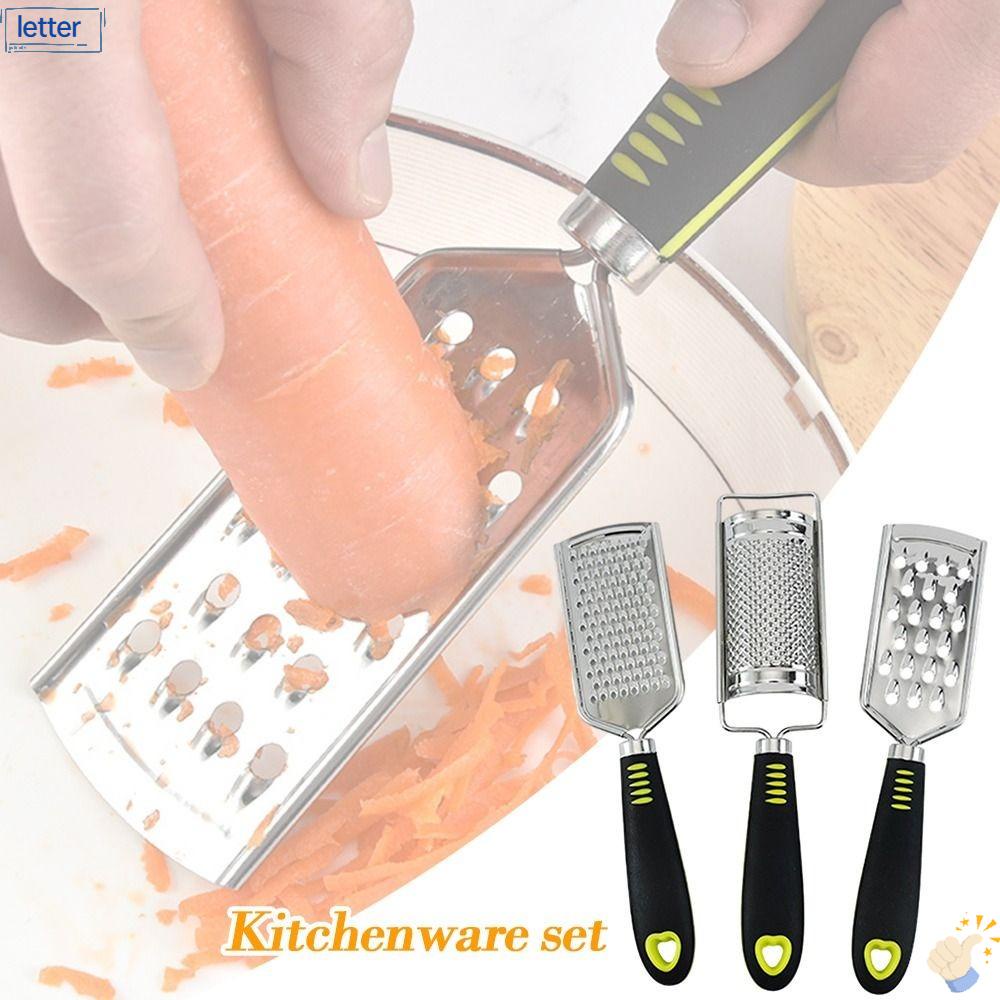 Bộ 3 Dụng Cụ Bào Phô Mai Bằng Thép Không Gỉ Tay Cầm Mềm Mại