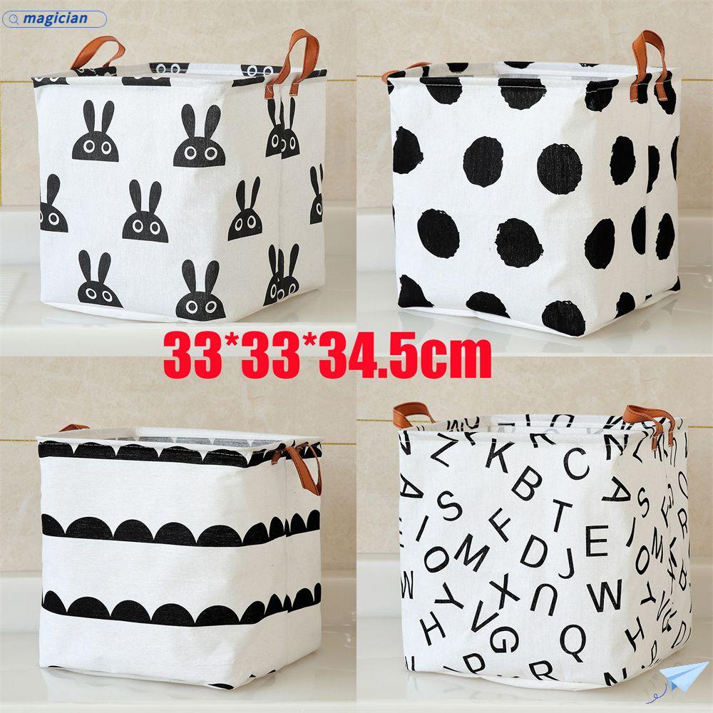 Giỏ Đựng Đồ Giặt / Đồ Chơi Trẻ Em Bằng Vải Lanh Cotton Hình Vuông