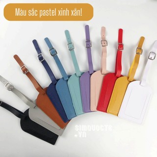 Thẻ name tag hành lý du lịch gắn vali da PU chống nước thiết kế tiện lợi, màu sắc pastel xinh xắn TAG06