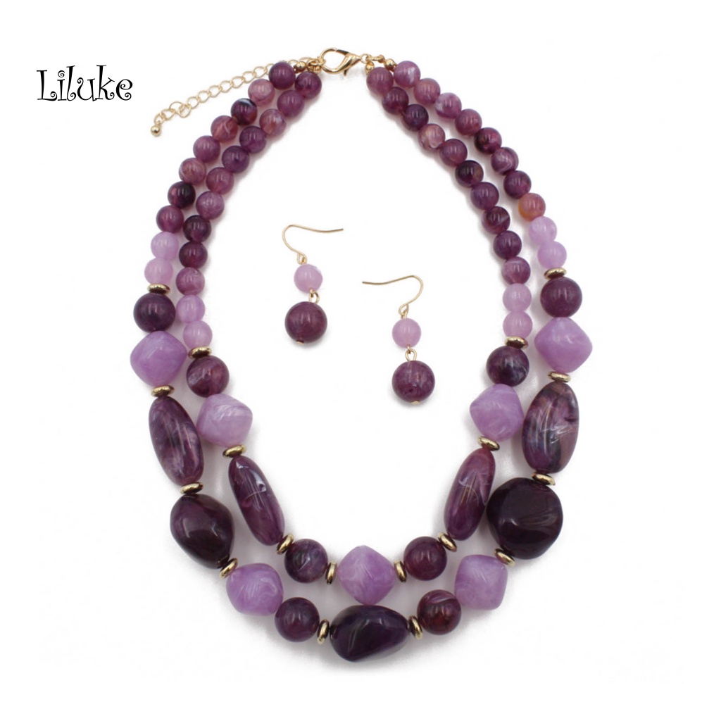 1 Bộ Vòng cổ Và Bông Tai Thời Trang Nữ Tính