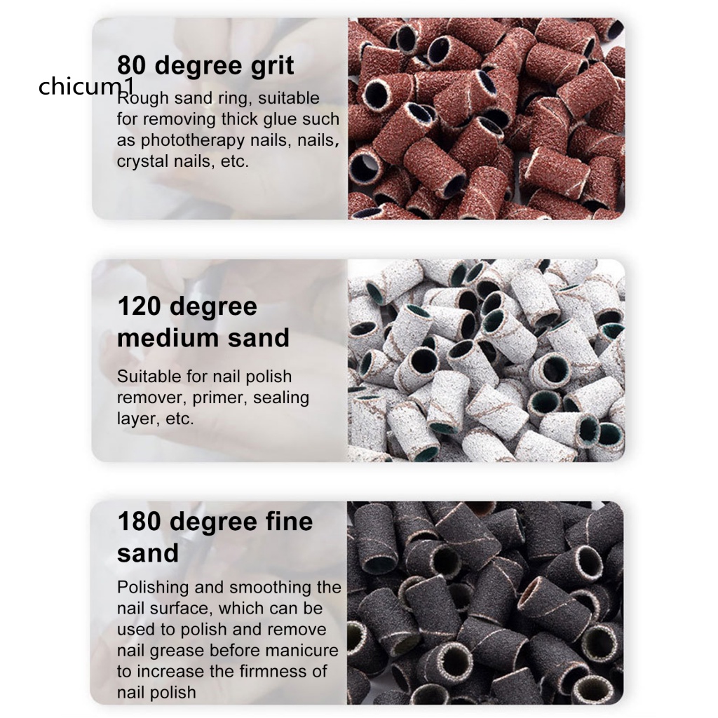 1 Set Vòng Nhám Mài Móng Tay Hiệu Ứng Nhanh Chóng Bằng Hợp Kim Dành Cho Bạn Nữ