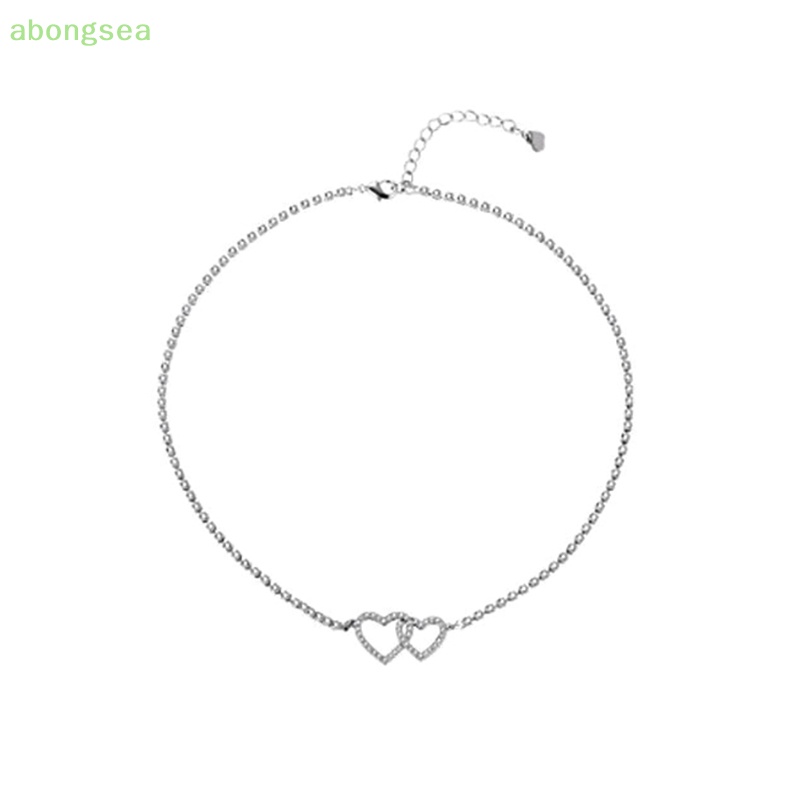 Vòng cổ Hai Trái Tim Đính Đá Thời Trang Hàn Quốc Bongsea