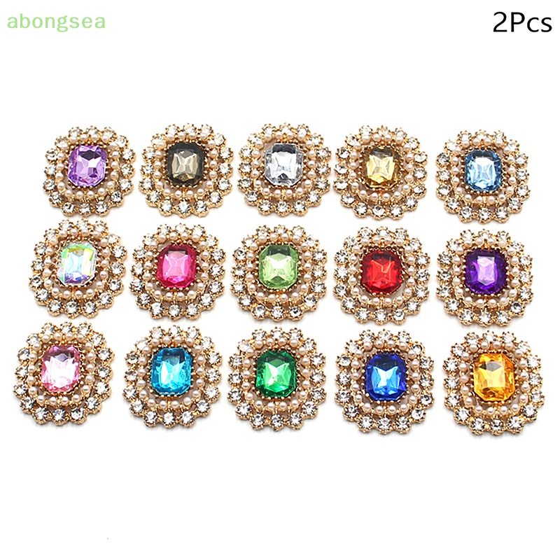 Set 2 Phụ Kiện Nút Hợp Kim Hình Vương Miện Đính Đá Trang Trí Vòng Tay / Vòng cổ DIY