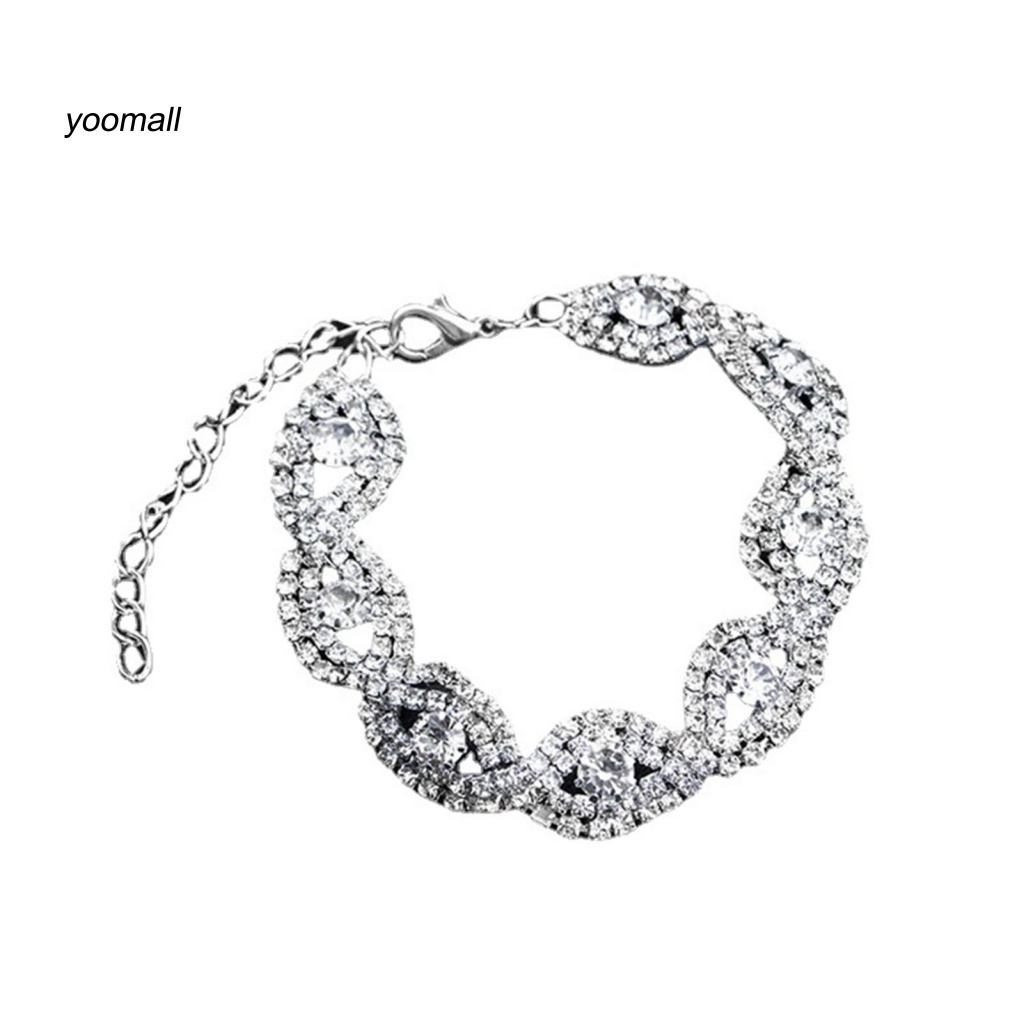 Vòng Đeo Tay Cô Dâu Kiểu Dáng Hình Học Đính Đá Sang Trọng