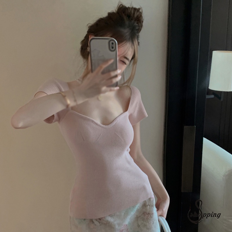 Áo Thun Nữ Tay Ngắn Màu Sắc Thời Trang Mùa Hè Phong Cách Hàn Quốc