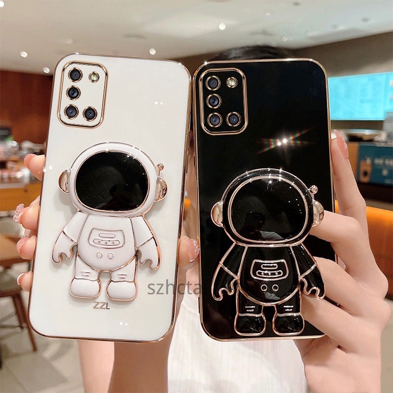 Ốp lưng Samsung A31 Ốp Điện Thoại Dẻo Họa Tiết Phi Hành Gia Kèm Giá Đỡ Đa Năng 3D Độc Đáo Cho Samsung A31