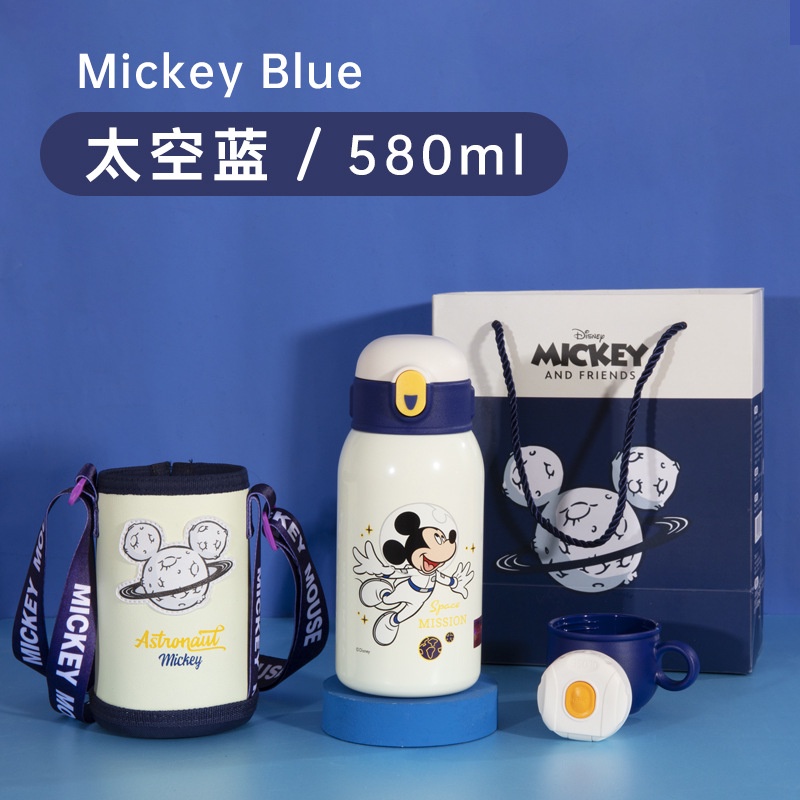 Bình Nước Giữ Nhiệt Cỡ Lớn In Họa Tiết Hoạt Hình Disney Dễ Thương Kèm Ống Hút Tiện Dụng Cho Bé