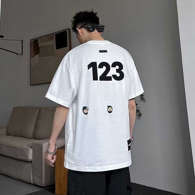 Áo Thun Tay Ngắn Cổ Tròn Dáng Rộng In Hình Thời Trang Mùa Hè Cho Cặp Đôi