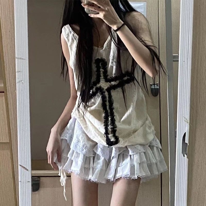 Áo Hai Dây Dáng Rộng Phong Cách Retro Mỹ Thời Trang Xuân Hè Hàng Mới 2023 Dành Cho Bạn Nữ