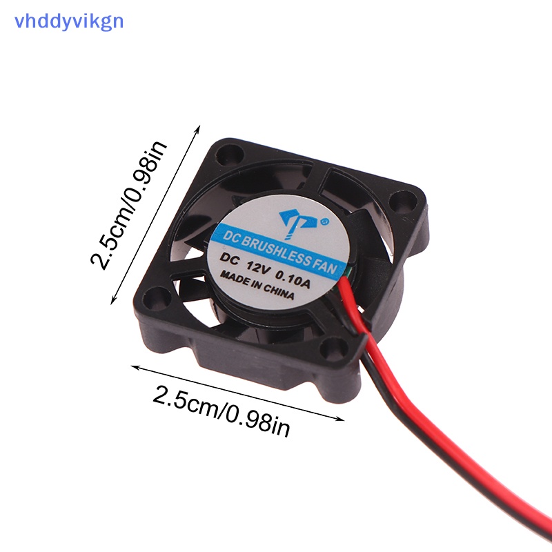 1 Quạt Làm Mát Mini Không Chổi Than 2 Pin 25 * 25 * 7mm DC2507 2-Pin 5 / 12 / 24V