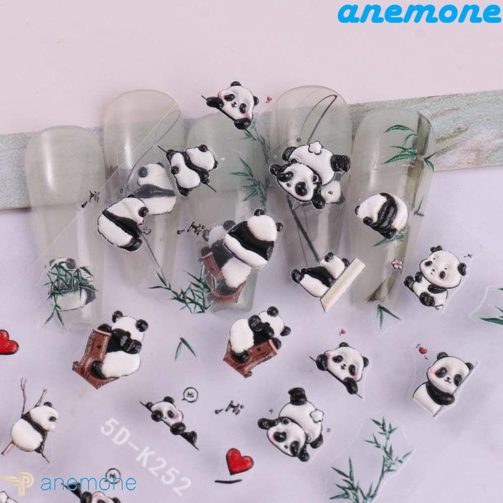 Miếng Dán Trang Trí Móng Tay Hình Gấu Trúc Hoạt Hình Dành Cho Nữ